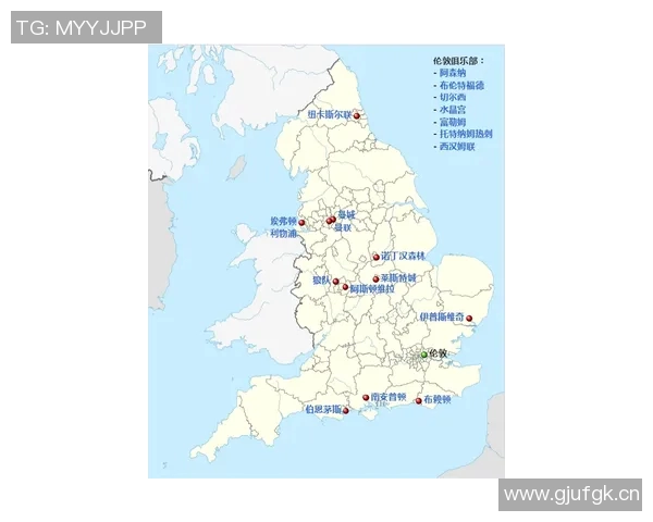 英超球队位置分布地图